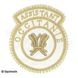 Badge / Macaron GLNF – Grande tenue provinciale – Assistant Grand Secretario – Occitanie – Bordado a mano