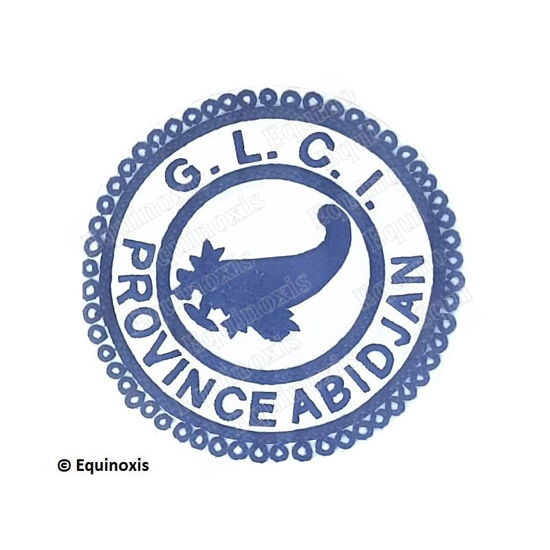 Badge / Macaron GLCI – Petite tenue provinciale – Grand Intendant – Abidjan – Brodé main