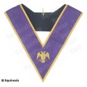 Collar masónico muaré – Menfis-Mizraim – 95° grado – Águila real sobre fondo morado