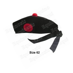 Couvre-chef maçonnique – Glengarry noir avec cocarde rouge – Talla 62