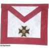 Tablier maçonnique en satin – REAA – 18ème degré – Chevalier Rose-Croix – Croix pattée – Brodé machine