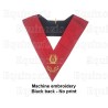 Sautoir maçonnique moiré – REAA – Officier du 18ème degré – Chevalier Organiste – Brodé machine avec feuilles