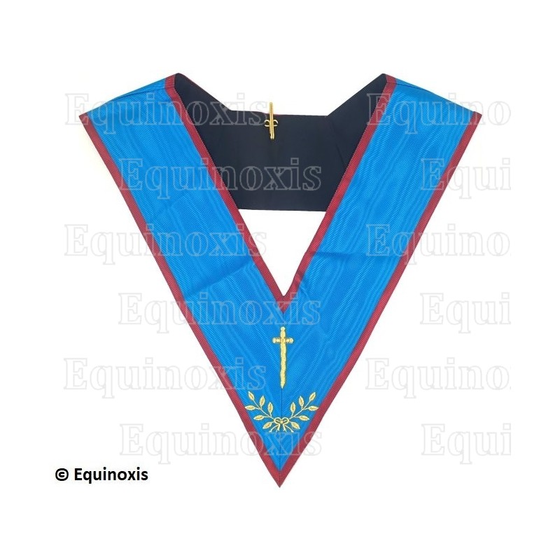 Collar masónico muaré – REAA – Couvreur – Bordado a máquina 