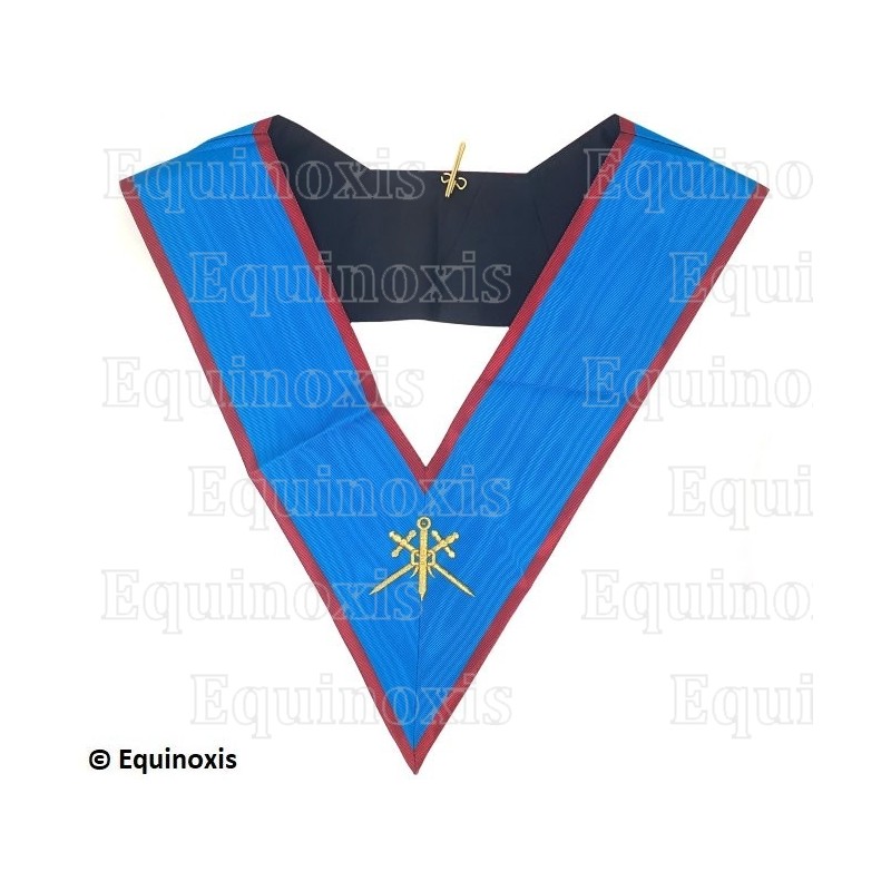 Collar masónico muaré – REAA – Maestro de Ceremonias – GLNF – Bordado a máquina