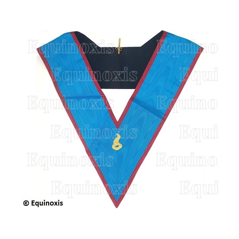 Collar masónico muaré – REAA – Maestro de Banquetes – GLNF – Bordado a máquina