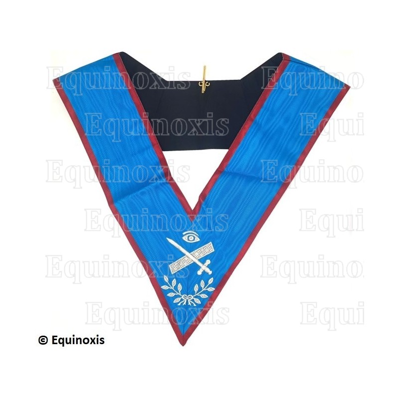 Collar masónico muaré – REAA – Deuxième Expert – Bordado a máquina 