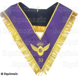 Collar masónico muaré – Grand Ordre Egyptien du GODF – Grand Officier – Bordado a máquina