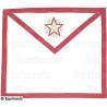 Mandil masónico en polipiel – REAA – Compañero – Estrella flamígera + G – Muare 1 cm