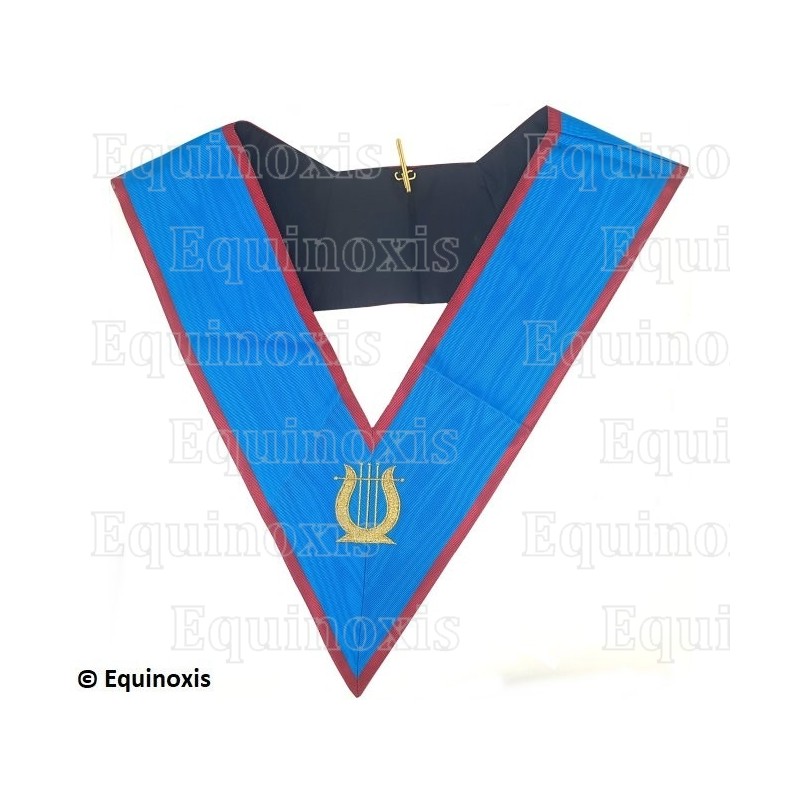 Collar masónico muaré – REAA – Columna de Armonía – GLNF – Bordado a máquina