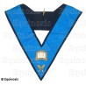 Collar masónico muaré – 4° grado – Orateur – REAA – Espalda negra con calavera y lágrimas – Bordado a mano 
