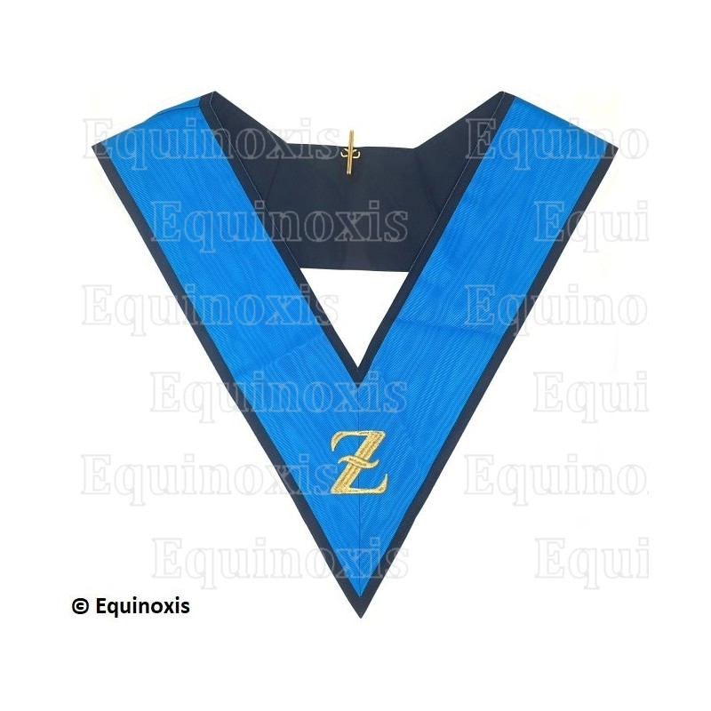 Collar masónico muaré – REAA – 4° grado – Bordado a máquina