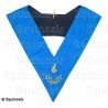 Collar masónico muaré – Rito Francés Groussier – Maître des Banquets – Bordado a máquina 
