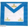 Tablier maçonnique en simili-cuir – Rito Francés Groussier – Venerable Maestro – 3 taus – 30 cm x 35 cm 