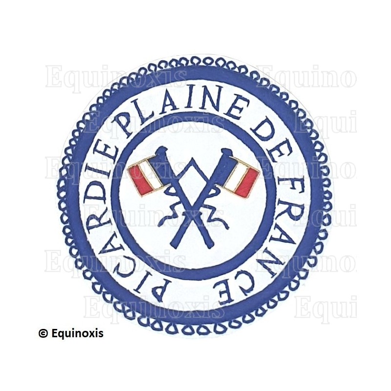 Badge / Macaron GLNF – Petite tenue provinciale – Passé Grand Porte-Etendard – Picardie – Plaine de France – Bordado a mano