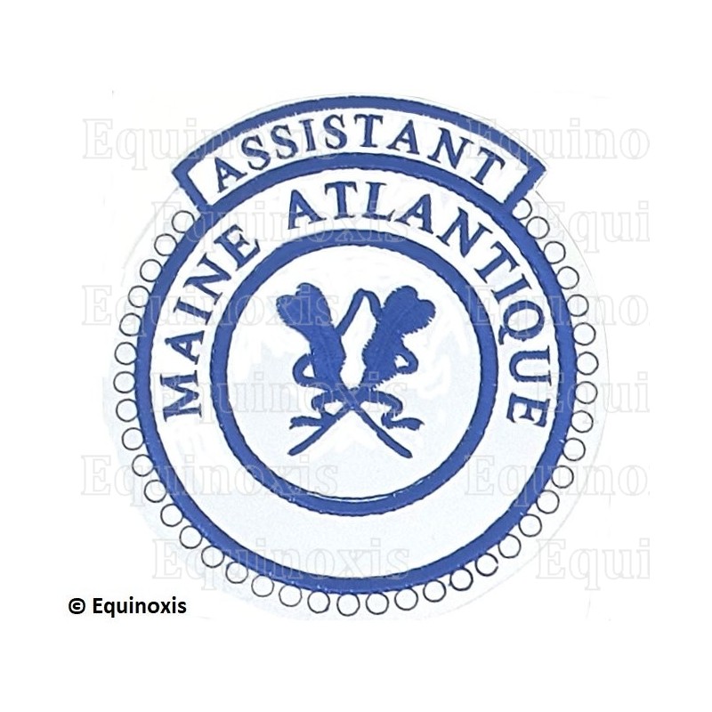 Badge / Macaron GLNF – Petite tenue provinciale – Assistant Grand Secretario – Maine Atlantique – Bordado a máquina