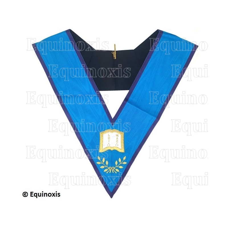 Collar masónico muaré – Menfis-Mizraim – Orateur – Bordado a máquina 