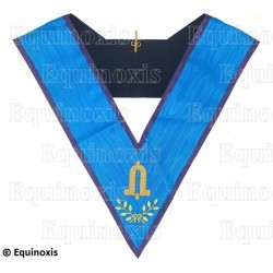 Collar masónico muaré – Menfis-Mizraim – Deuxième Surveillant – Bordado a máquina 
