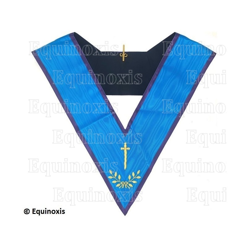 Collar masónico muaré – Menfis-Mizraim – Couvreur – Bordado a máquina 