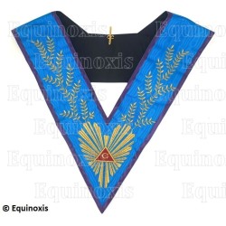 Collar masónico muaré – Menfis-Mizraim – Venerable Maestro – Acacia 224 feuilles – Bordado a máquina 