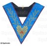 Collar masónico muaré – Menfis-Mizraim – Venerable Maestro – Acacia 224 feuilles – Bordado a máquina 