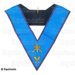 Collar masónico muaré – Menfis-Mizraim – Maître des Cérémonies – Bordado a mano 