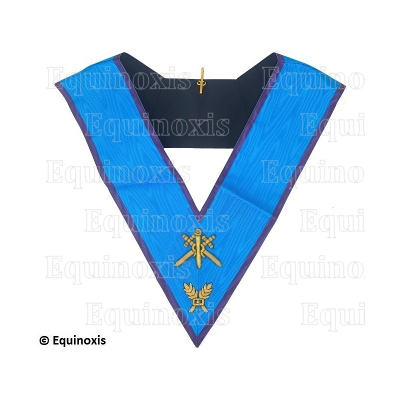 Collar masónico muaré – Menfis-Mizraim – Maître des Cérémonies – Bordado a mano 