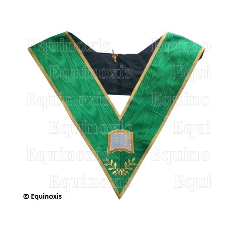 Collar masónico muaré –  Rito Cerneau – Orateur – Bordado a máquina 