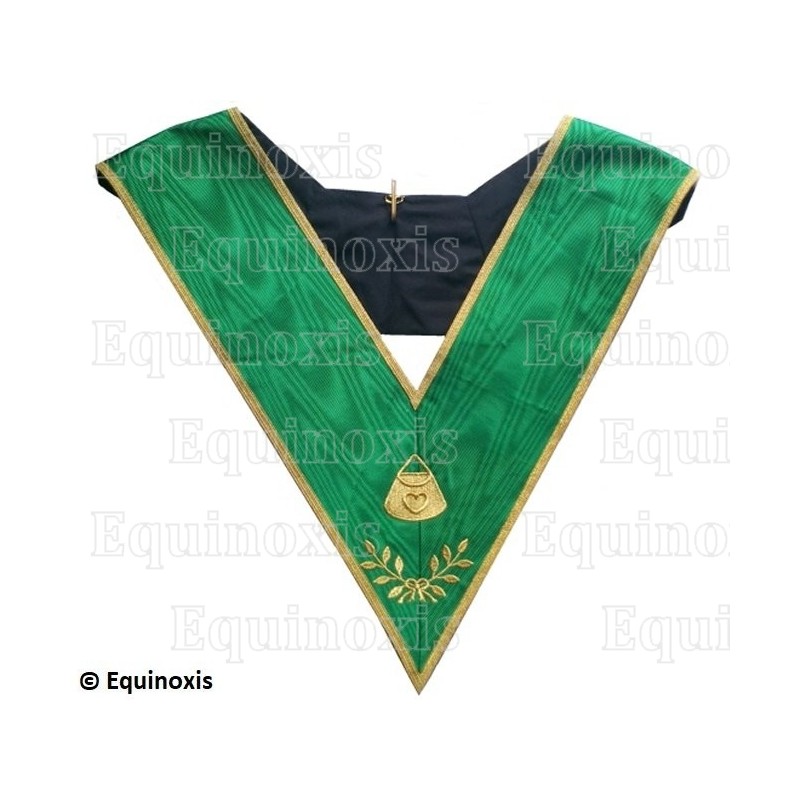 Collar masónico muaré – Rito Cerneau – Hospitalier – Bordado a máquina 