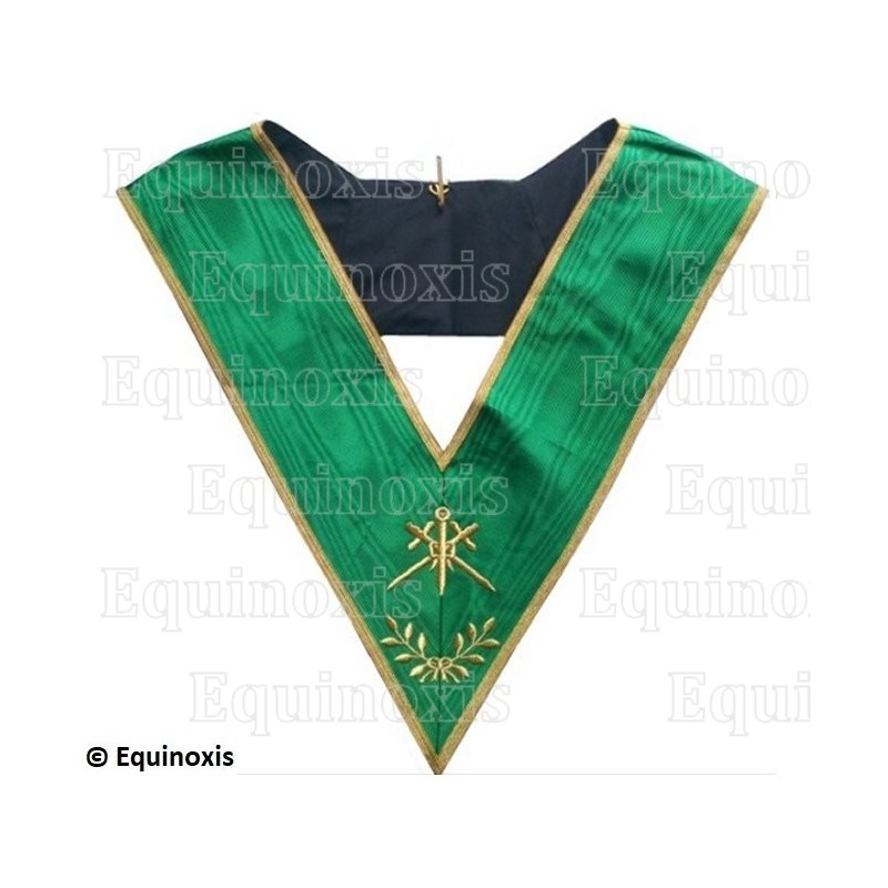 Collar masónico muaré – Rito Cerneau – Maître des Cérémonies – Bordado a máquina 
