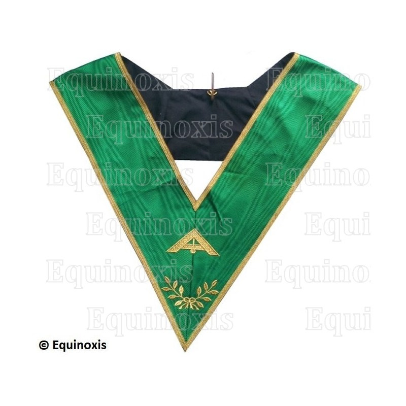 Collar masónico muaré – Rito Cerneau – Premier Surveillant – Bordado a máquina 