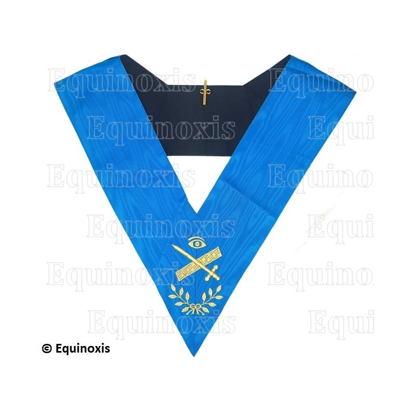 Collar masónico muaré – Rito Francés Groussier – Expert  –  Bordado a máquina