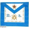 Mandil masónico de cuero – Rito Francés Groussier – Maestro – Equerre et compas + Acacia + MB