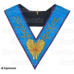 Collar masónico muaré – Menfis-Mizraim – Venerable Maestro – Acacia 224 feuilles – Bordado a mano 