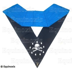 Collar masónico muaré – Rito Francés Groussier – Colonne d'Armonía – Bordado a mano