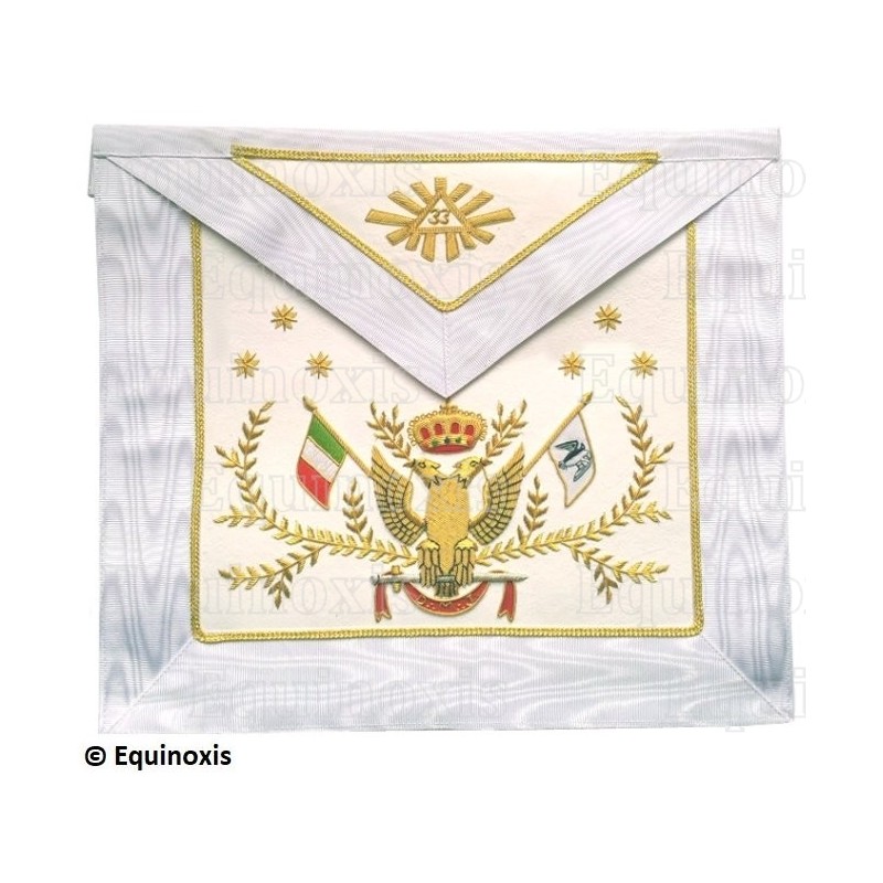Mandil masónico de cuero – REAA – 33° grado – Drapeau italien