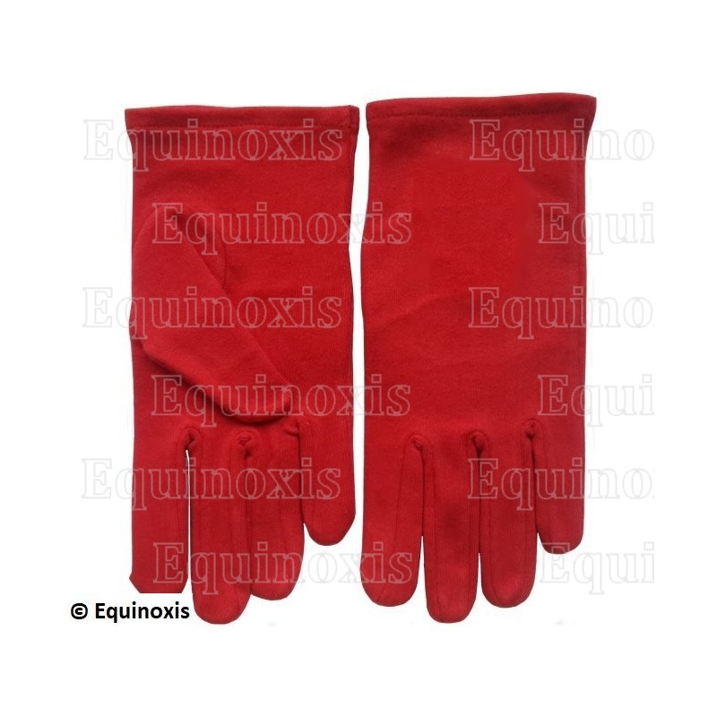 Gants maçonniques rouges coton – Talla XXXL