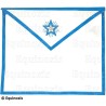 Tablier maçonnique en simili-cuir – Rite Francais Groussier – Compagnon – Estrella ardiente + G – Bordado a mano