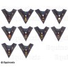 Collares masónicos de terciopelo – REAA – 14° grado – Set Colegio de 10 Oficiales con estrella y acacia 1 – Bordados a máquina