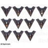 Collares masónicos de terciopelo – REAA – 14° grado – Set Colegio de 11 Oficiales con estrella y acacia – Bordados a máquina
