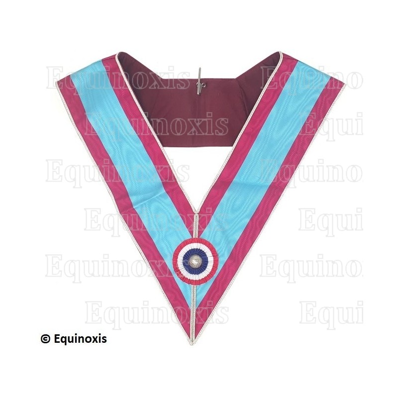 Collar masónico muaré – Mark degree – Venerable Maestro – Cocarde tricolore 