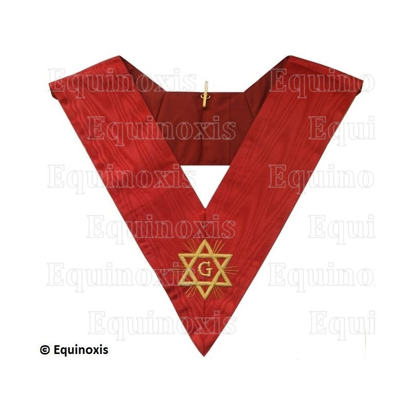 Collar masónico muaré – Hexagramme + lettre G