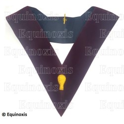 Collar masónico de terciopelo – REAA – 14° grado – Guardián de los Sellos – Bordado a mano