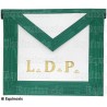 Mandil de imitación de cuero – REAA – 15° grado – LDP – Bordado a máquina