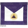 Mandil masónico de imitación de cuero – REAA – 13° grado – Morado – Bordado a máquina