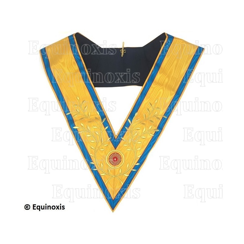Collar masónico muaré – Droit Humain – Consejero nacional – Bordado a máquina