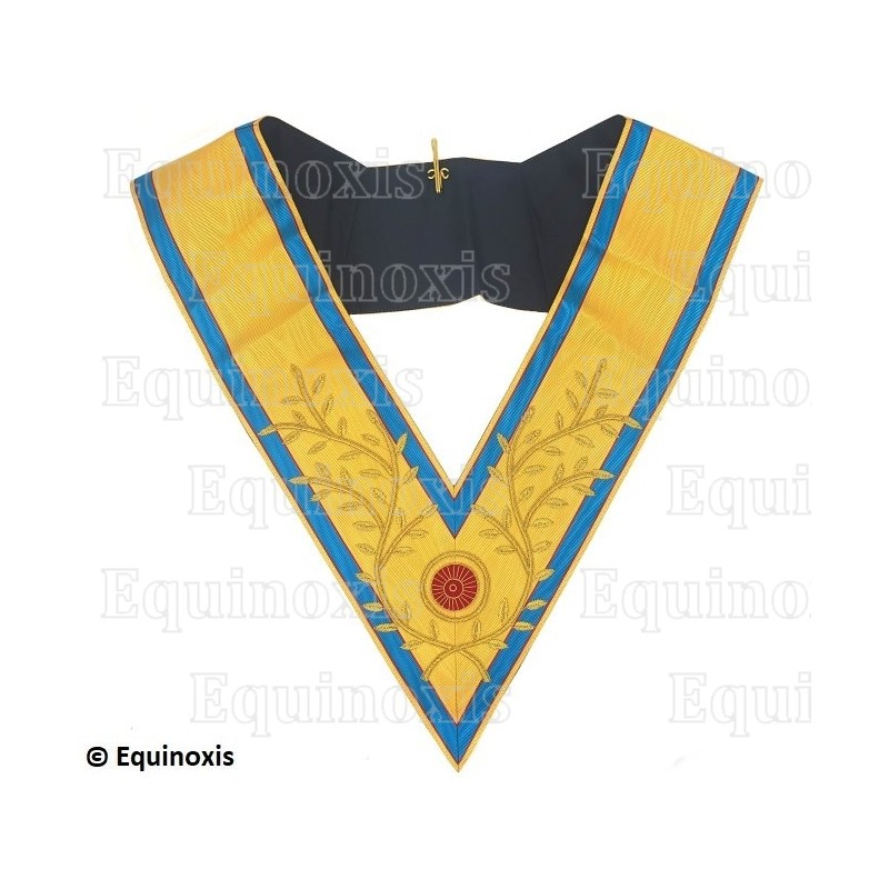 Collar masónico muaré – Droit Humain – Consejero nacional – Bordado a mano