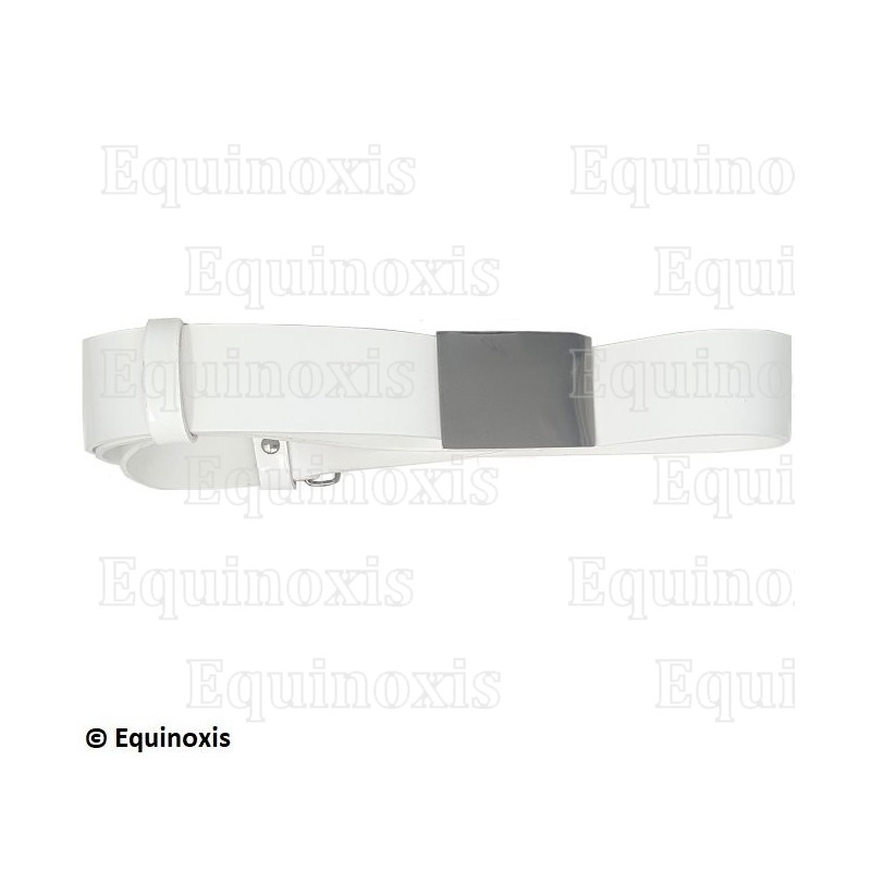 Cinturón masónico blanco – RER – CBCS – Hebilla plateada