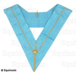 Collar masónico muaré – Rito de Emulación – Couleur anglaise – Passé Maître Immédiat avec bossoir doré