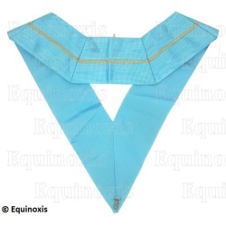 Collar masónico muaré – Rito de Emulación – Couleur anglaise – Passé Maître Immédiat avec bossoir doré