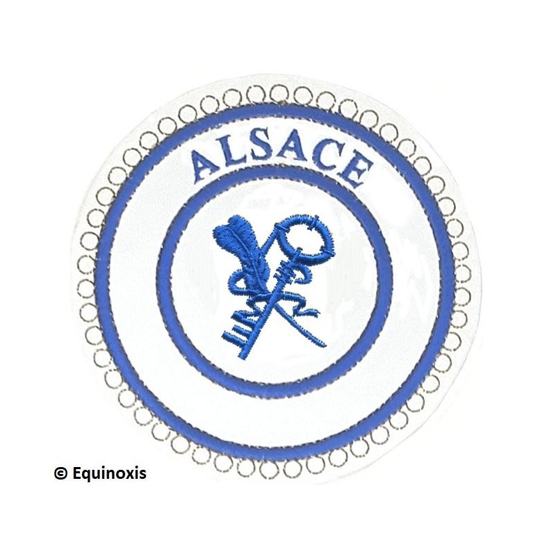 Badge / Macaron GLNF – Petite tenue provinciale – Grand Archiviste – Alsace – Bordado a máquina